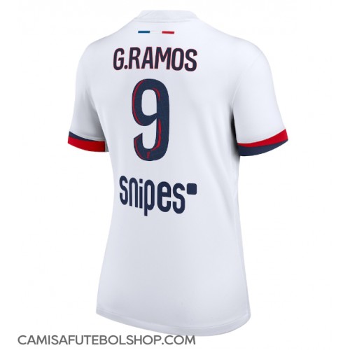 Camisa de time de futebol Paris Saint-Germain Goncalo Ramos #9 Replicas 2º Equipamento Feminina 2025-26 Manga Curta